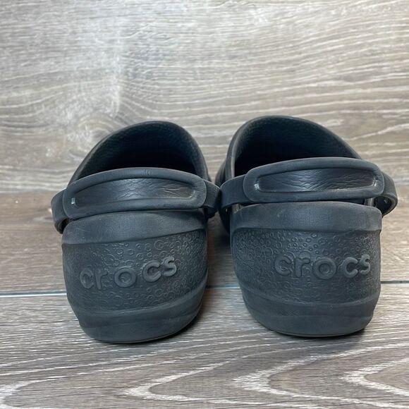 Crocs Mercy Black Rubber Women’s Size 9 Slip On Non Slip Work Clogs - Picture 4 of 11